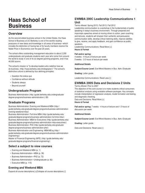 Haas School Business | PDF