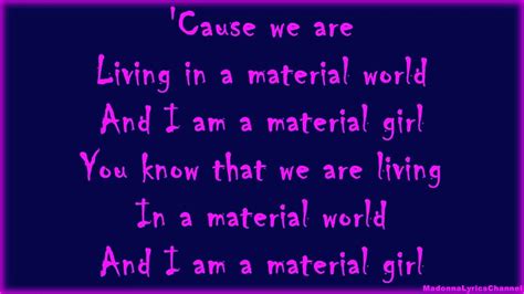 Madonna - Material Girl (Lyrics On Screen) - YouTube