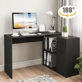 Howcool L-Shaped Corner Computer Desk 180 Degree Rotating Laptop Study ...