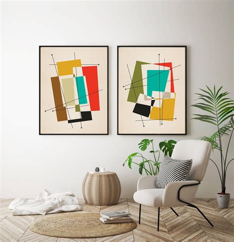 Set of Prints Mid Century Modern Print Set Wall Art Print | Etsy | Art ...