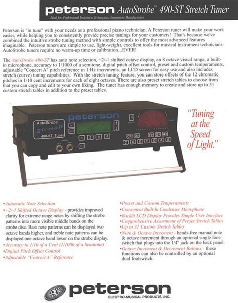 Peterson Tuner Information