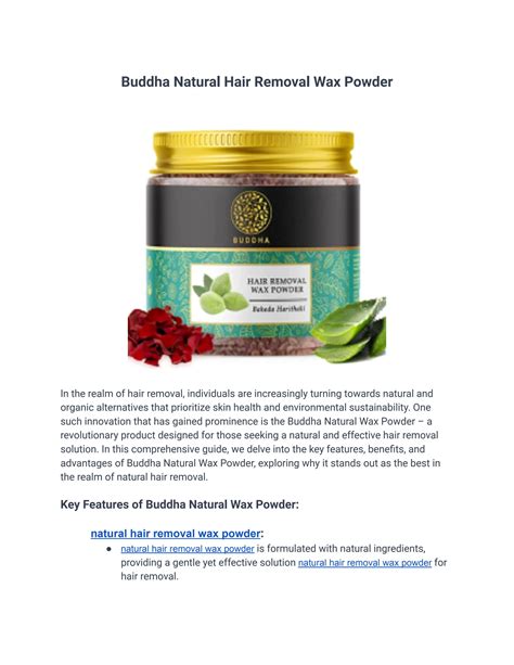 Buddha Natural Hair Removal Wax Powder by Abha TEACURY - Issuu