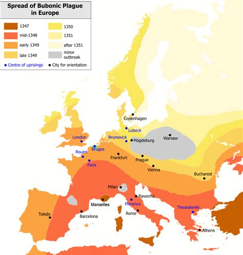 Bubonic Plague Map • Mapsof.net