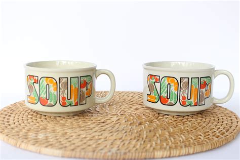 2 Vintage Ceramic Soup Mugs / Japanese Ceramic Chili Mugs / | Etsy | Soup mugs, Japanese ...