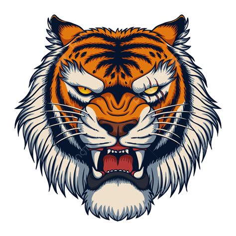 Angry Tiger Vector Hd PNG Images, Angry Tiger Head Vector Illustration, Animal, Tiger, Vector ...