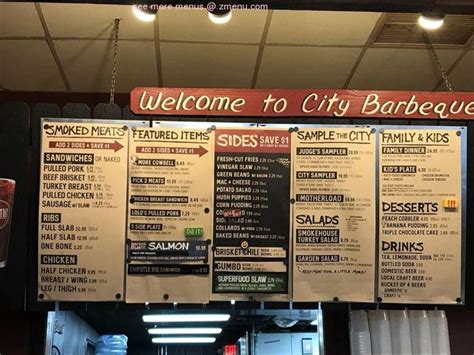 Online Menu of City Barbeque Restaurant, Gahanna, Ohio, 43230 - Zmenu