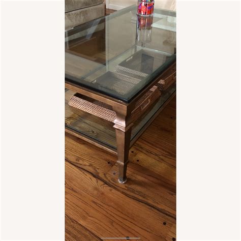 Vintage Glass and Metal Coffee Table - AptDeco