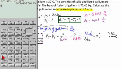 Calculate Change in Melting Point of Gallium - YouTube