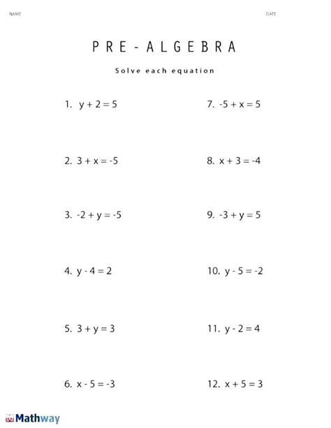 algebraic expressions worksheet for grade 6 - Google Search | Pre algebra worksheets, Algebra ...