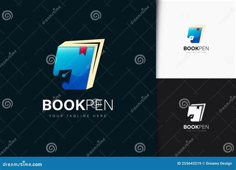 Book Pen Logo Design with Gradient Stock Vector - Illustration of learn, school: 255643219