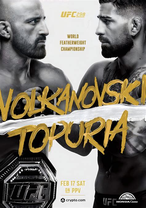 UFC 298 Alexander Volkanovski vs Ilia Topuria 2024 Fight Poster