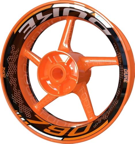 KTM 790 Duke orange white motorcycle wheel rim stickers fooqs