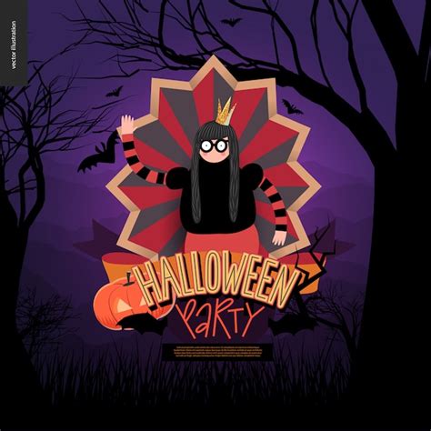 Premium Vector | Halloween party composed sign