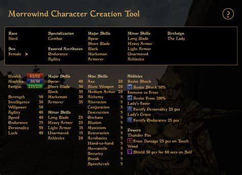 Diablo 2 Inspired Amazon build. Thoughts? Suggestions? : r/Morrowind