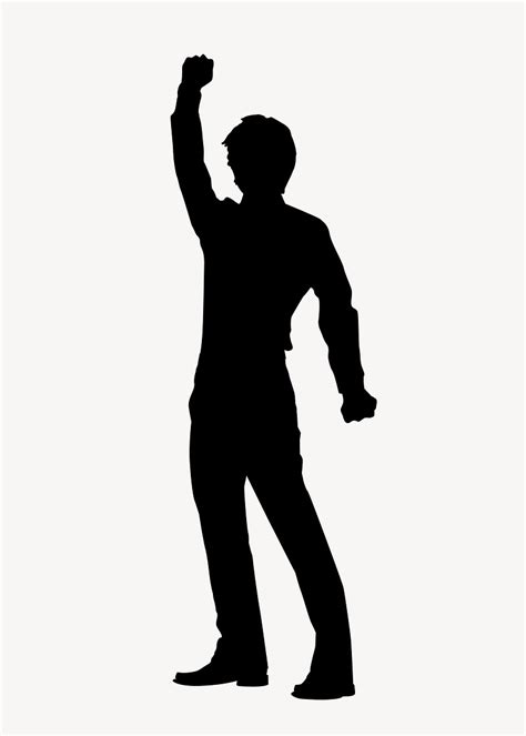 Man raising fist silhouette clipart, | Free Photo - rawpixel