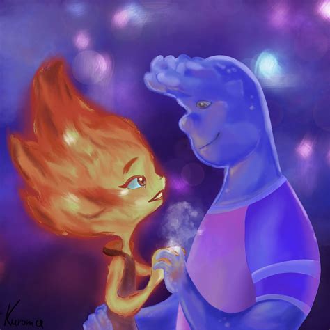 Ember and Wade from Elemental by kuronicoo on DeviantArt