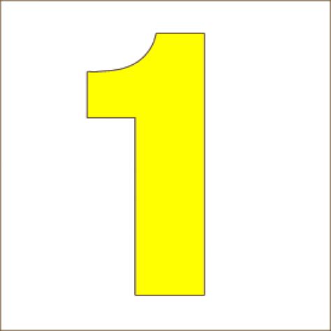 Yellow Number 1 Cartoon