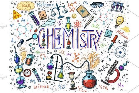 Chemistry icons doodle set, an Education Illustration by Arthur Balitskiy | Chemistry drawing ...