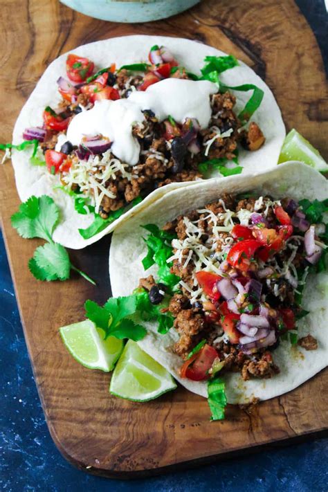 Minced Beef and Black Bean Tacos - Carrie's Kitchen