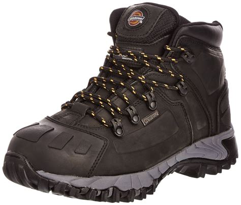 DICKIES MEDWAY BLACK WATERPROOF SAFETY WORK BOOTS SHOES HIKER STEEL TOE ...