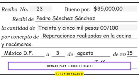 Recibo de Dinero: Ejemplos, Formatos【 2024