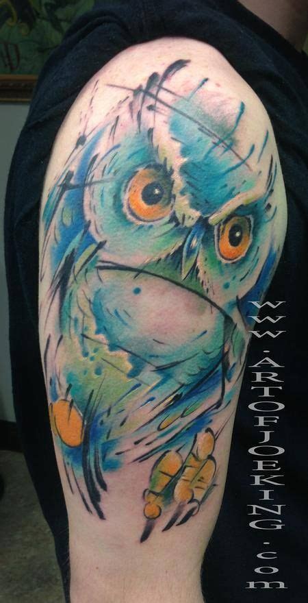 Watercolour Owl | Abstract owl tattoo, Watercolor abstract tattoo ...