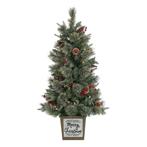 Holiday Time Pre-Lit Cashmere Potted Christmas Tree, 3.5', Clear - Walmart.com - Walmart.com