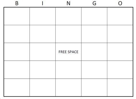 printable blank bingo