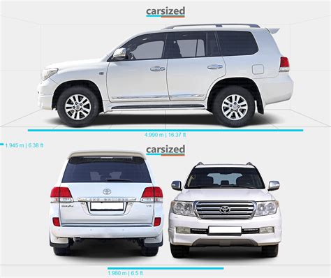 Toyota Land Cruiser 2007-2012 Dimensions Rear View