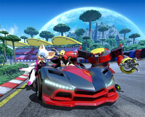 Download E-123 Omega Shadow The Hedgehog Rouge The Bat Video Game Team Sonic Racing 4k Ultra HD ...