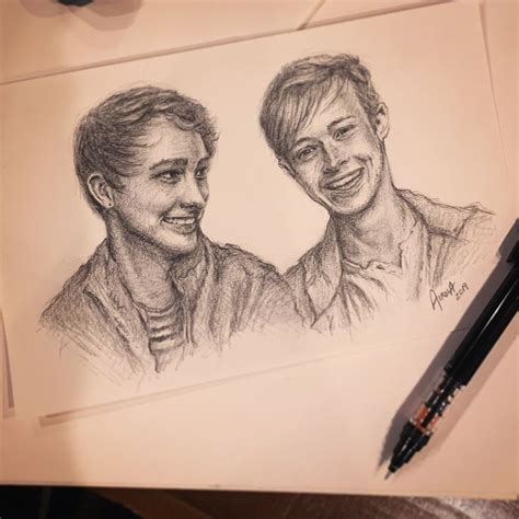 Drawing of Sam and Colby | Sam and colby, Colby, Cute drawings