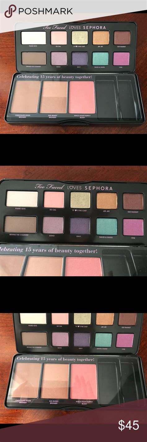 Too Faced Loves Sephora 15 Years of Beauty Palette Brand new palette. Eyeshadows, blushes and ...