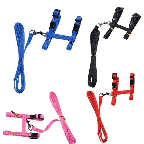 120CM candy color nylon adjustable pet cat harness collar Safety Control Restraint Cat Lead ...