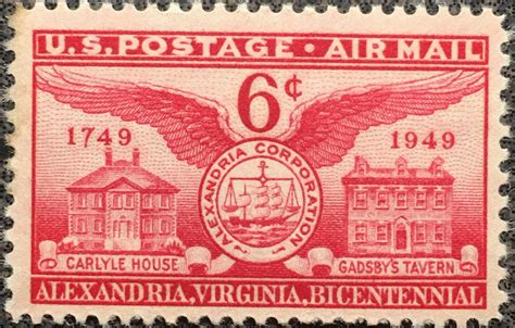 Scott #C40 US 1949 6 Cent Alexandria Bicentennial Airmail Stamp | Usa ...