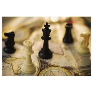 "Chess pieces on old world map" Poster Print - Multi - Bed Bath & Beyond - 16441947