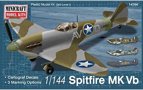 Amazon.com: Minicraft Spitfire VB USAAF/RAF Model Kit (1/144 Scale) : Arts, Crafts & Sewing