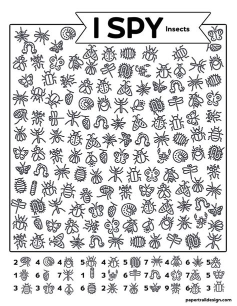 Free Printable I Spy Insects Activity | Paper Trail Design | Insect activities, I spy, Insects