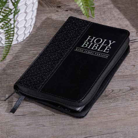 KJV Mini Pocket Bible - Black - Zipper Closure