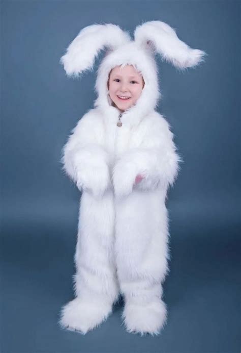 boys kids fuzzy fluffy faux fur bunny costume | Kinder basteln papier ...