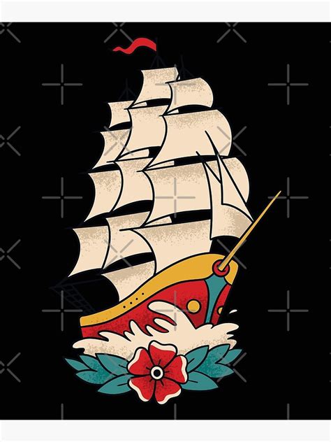 "Sailing ship tattoo | Sailing | Sailors" Poster for Sale by DerSenat ...