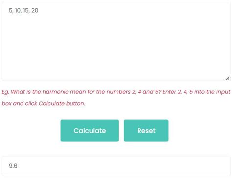 Harmonic Mean Calculator – All Math Symbols