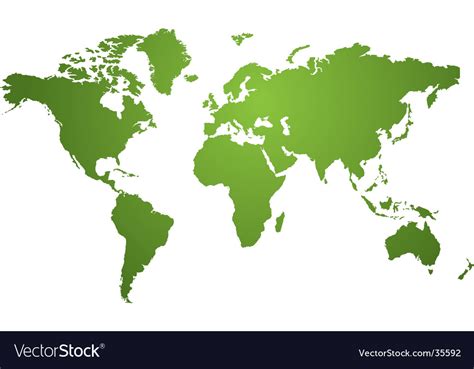 World map green Royalty Free Vector Image - VectorStock