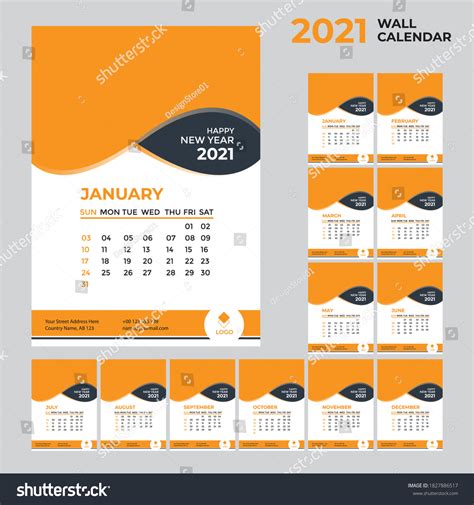 Wall calendar template design Premium Vector - Royalty Free Stock ...