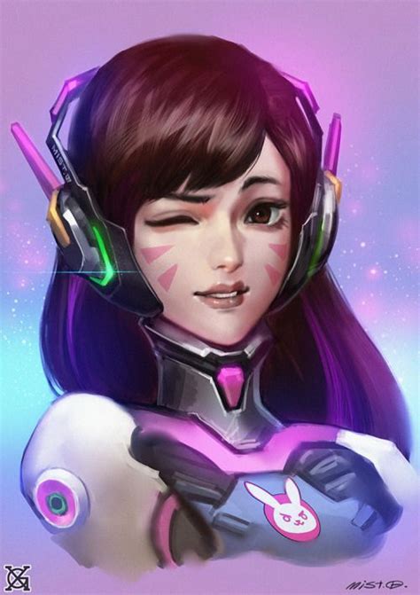 D.Va Portrait - MistXG Female Characters, Anime Characters, Overwatch Pictures, Manga Japan ...