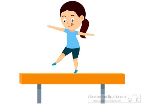 Gymnastics Clipart - female-athlete-practicing-on-balance-beam-clipart ...