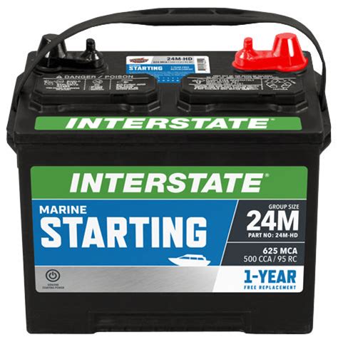 Interstate Batteries 24M-HD (500 CCA) - Group 24M Battery - Dimensions and Specifications