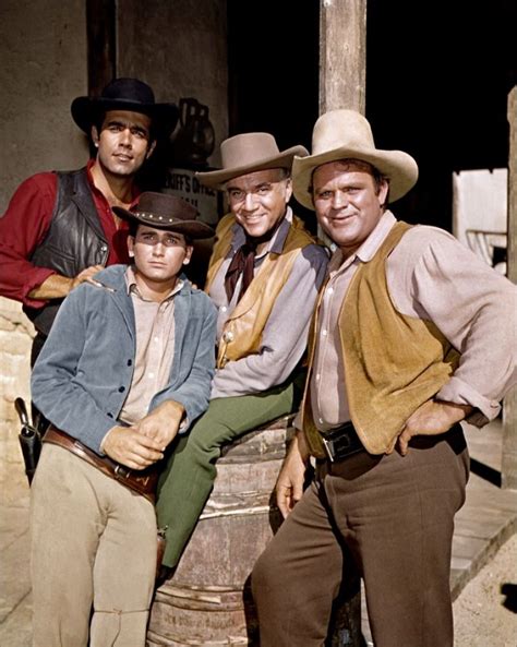 Pernell Roberts as Adam Cartwright, Michael Landon as Joe Cartwright, Lorne Greene as Ben ...