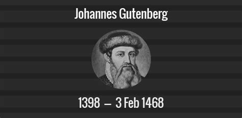 Johannes Gutenberg death anniversary