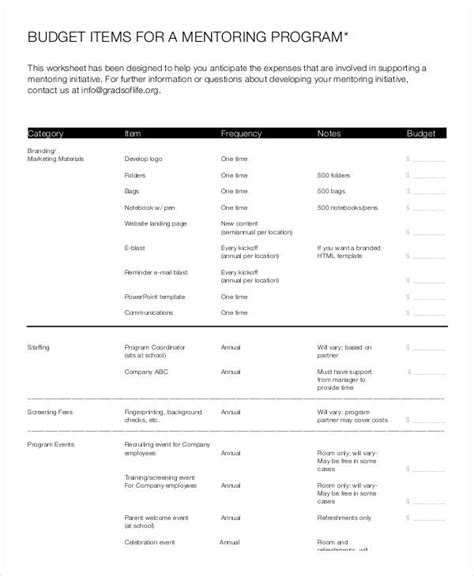 Program Budget Template 10 Sample Examples Free Premium Templates - Bank2home.com