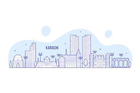 Karachi skyline, Pakistan, Graphics - Envato Elements